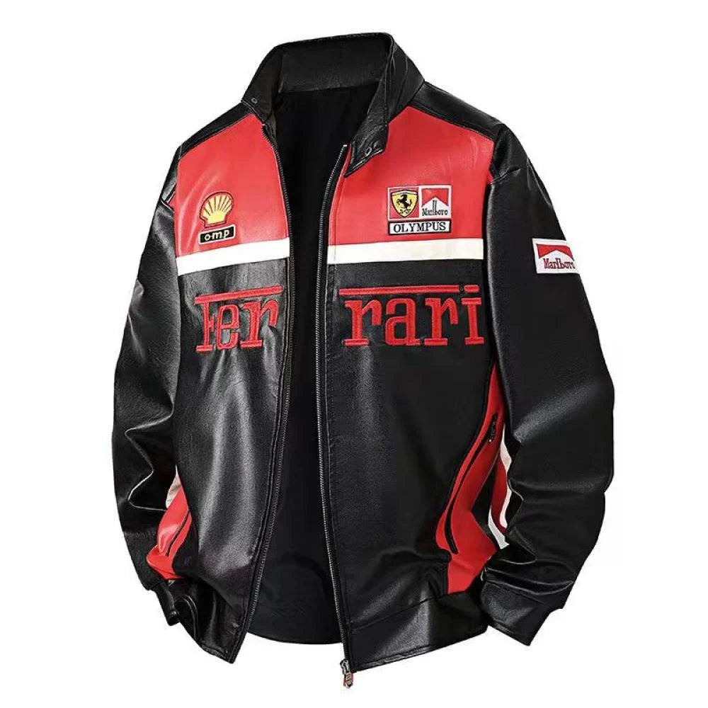 Red and Black SF Jacket RACING PU Leather