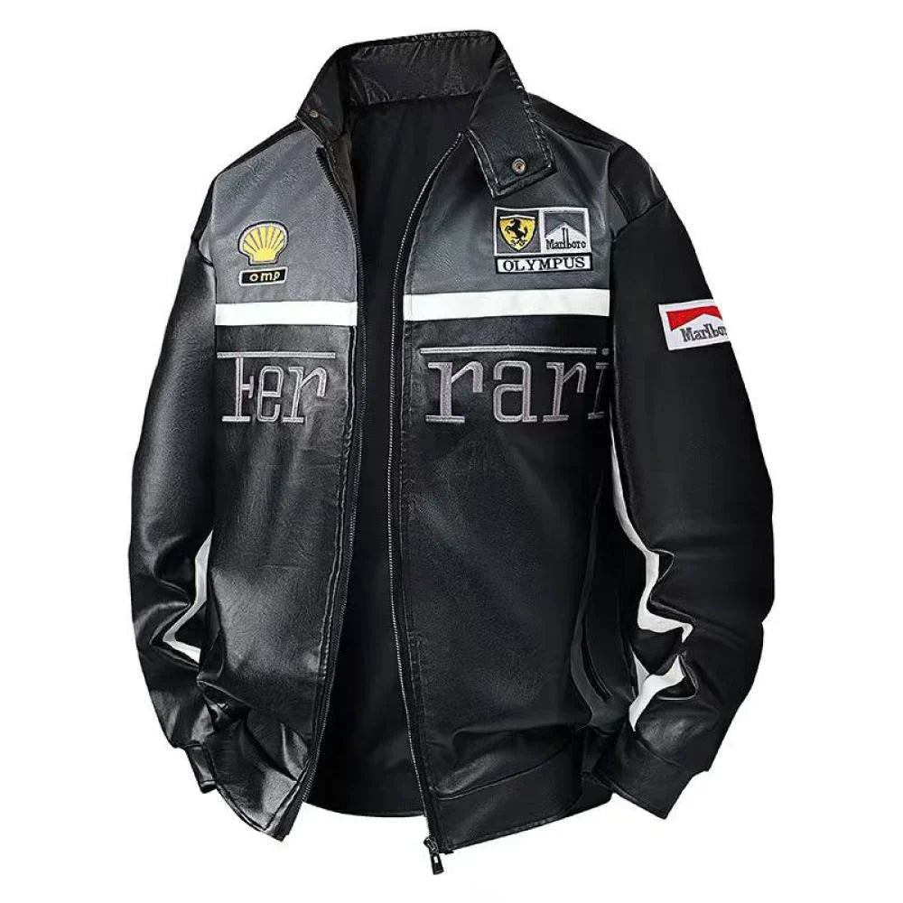 Black SF Jacket RACING PU Leather