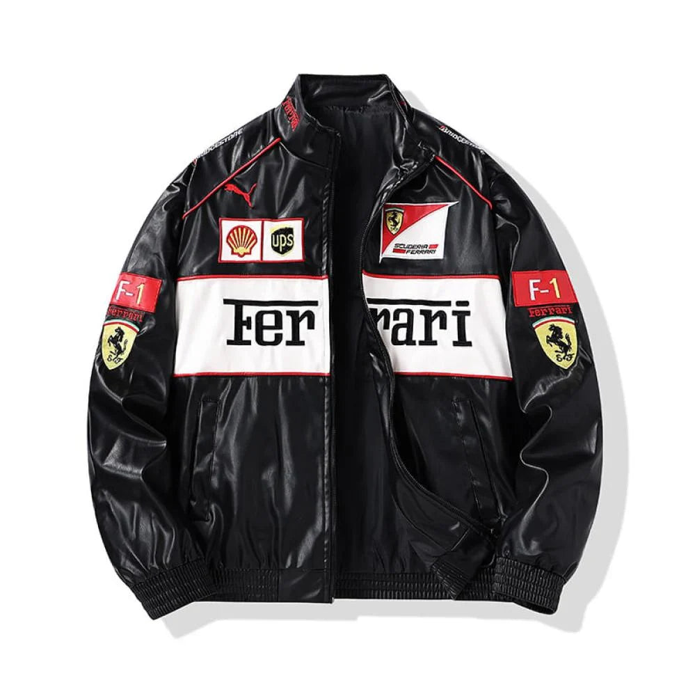 Black White Edition SF Jacket RACING PU Leather