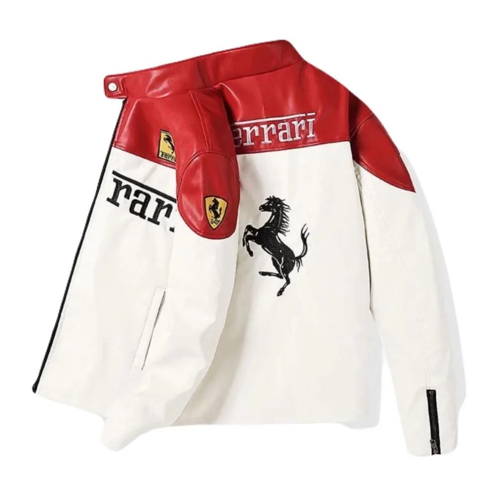 Black and Red SF Jacket F1/RACING PU Leather