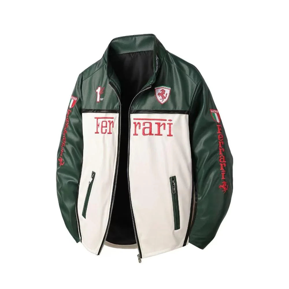 Green SF Jacket Number 1 RACING PU Leather