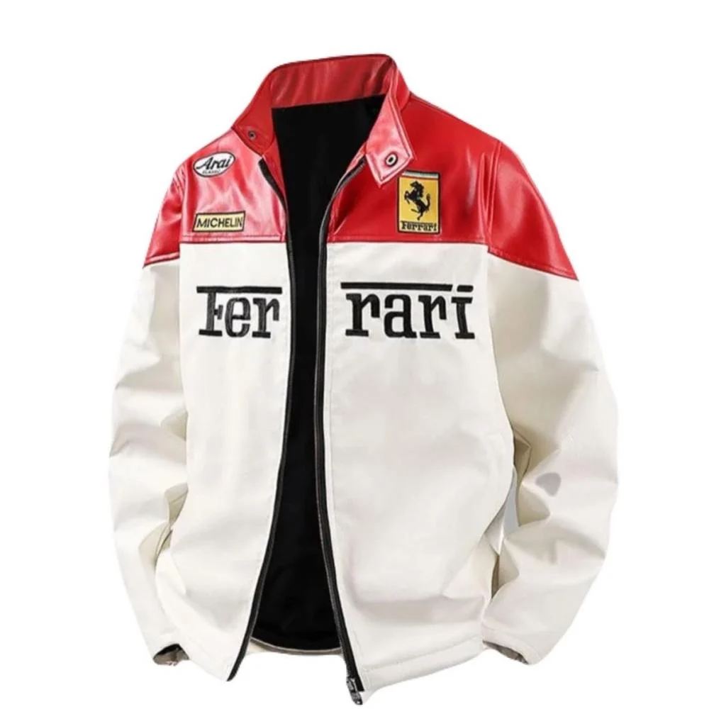 Black and Red SF Jacket F1/RACING PU Leather