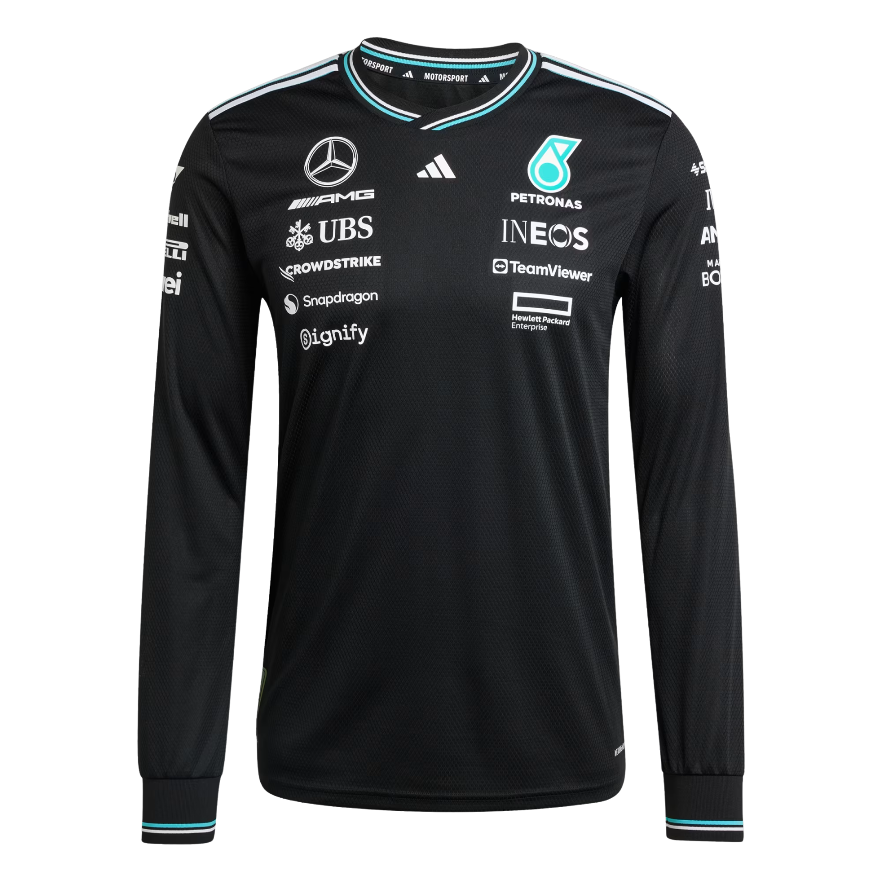 Camisola Long Sleeve Mercedes 2025 - Preto