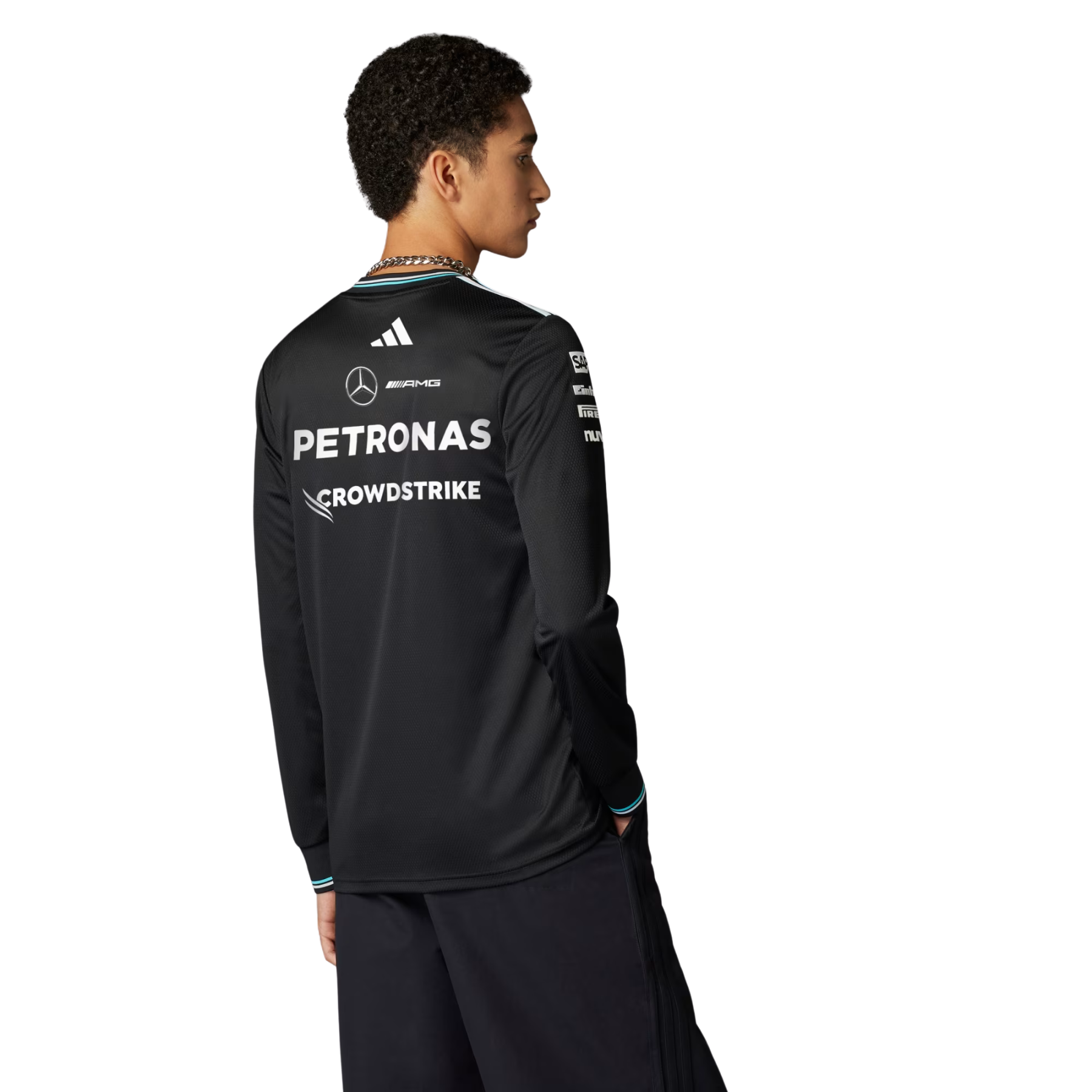 Camisola Long Sleeve Mercedes 2025 - Preto
