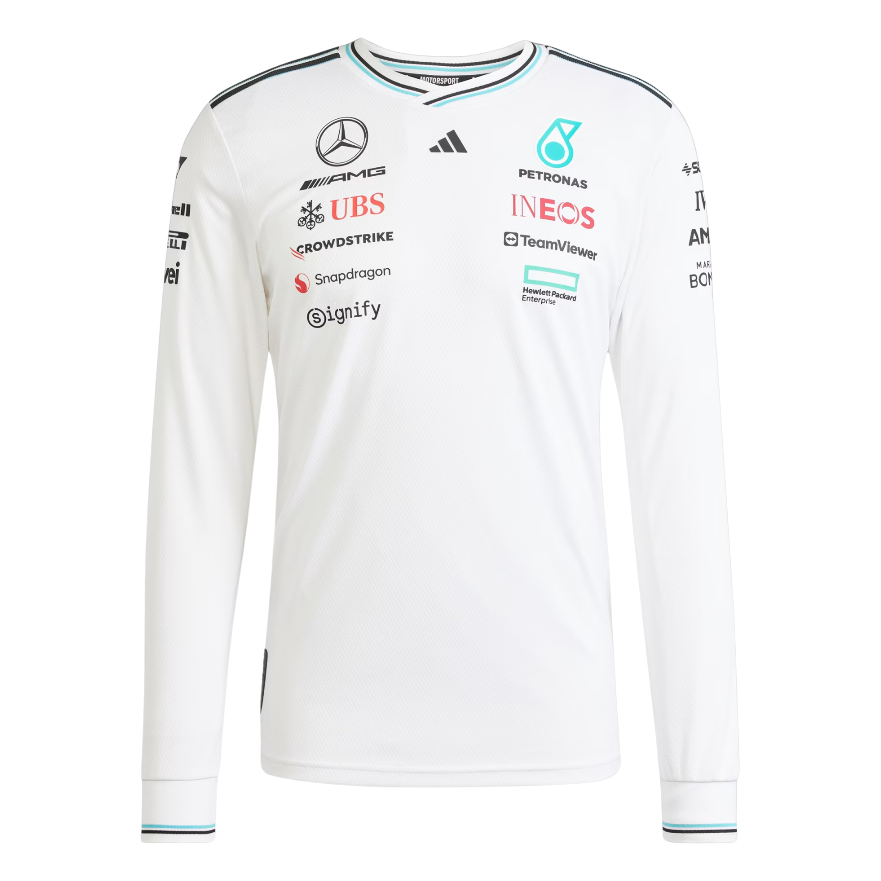 Camisola Long Sleeve Mercedes 2025 - Branco