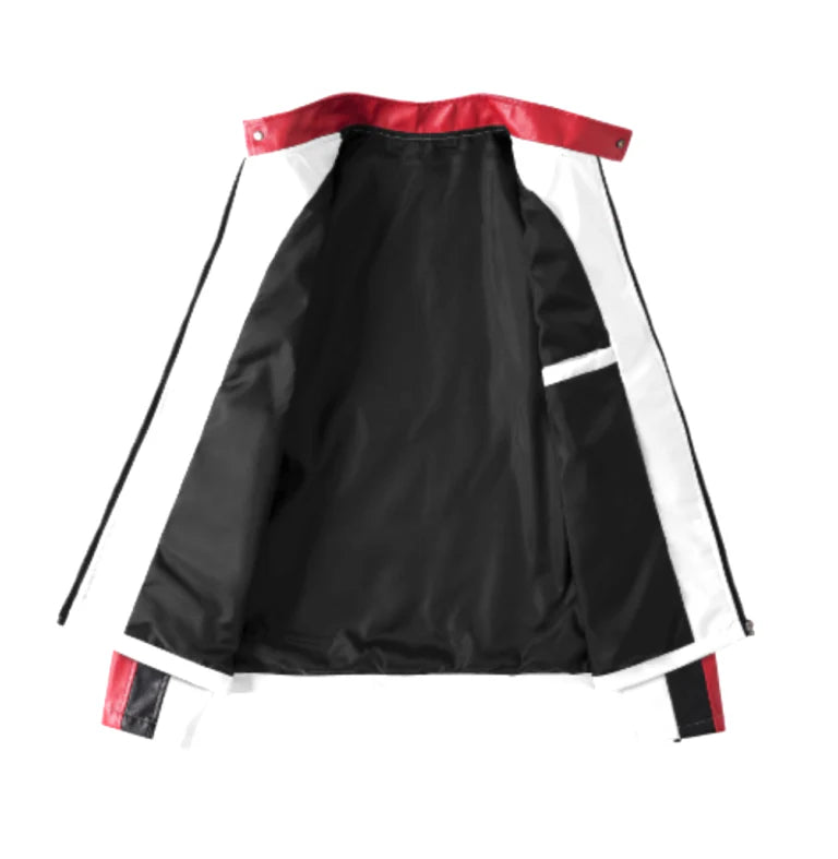 White and Red SF Vodafone Jacket RACING PU Leather